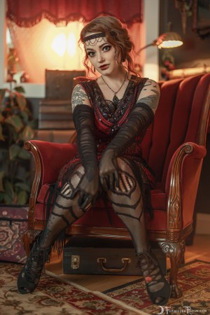 Forbidden Realm 1924 fishnets lace madame redhead gen-the-hobbit genevieve genthehobbit cabaret flapper gatsby 3