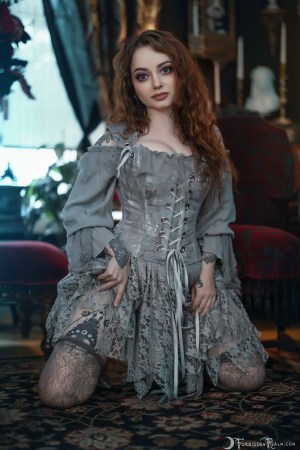 Forbidden Realm A Quiet Longing corset stockings maiden redhead gen-the-hobbit genevieve genthehobbit vintage 2