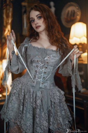 Forbidden Realm A Quiet Longing corset stockings maiden redhead gen-the-hobbit genevieve genthehobbit vintage 3