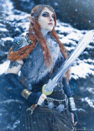 Forbidden Realm Alfheim face-paint elf mythological-creature viking warrior redhead gen-the-hobbit genevieve genthehobbit fantasy tribal 2