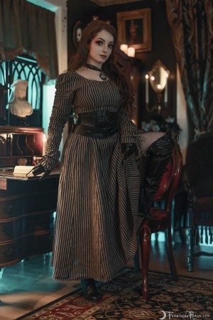 Forbidden Realm Annabel Lee boots garter-belt stockings redhead gen-the-hobbit genevieve genthehobbit gothic victorian 1