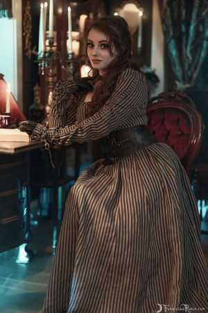 Forbidden Realm Annabel Lee boots garter-belt stockings redhead gen-the-hobbit genevieve genthehobbit gothic victorian 2