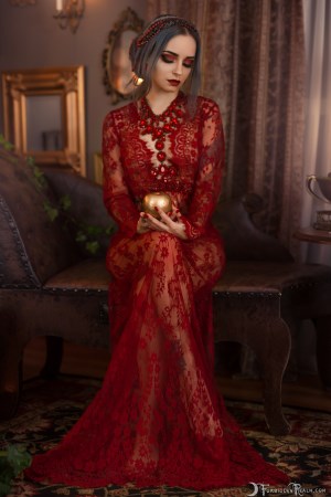 Forbidden Realm Aphrodite's Valentine food lace red-lips aphrodite goddess silver-hair valentine gen-the-hobbit genevieve genthehobbit greek mythology 3