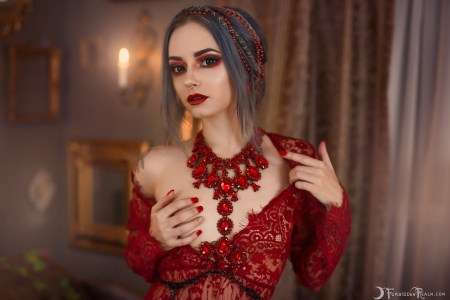 Forbidden Realm Aphrodite's Valentine food lace red-lips aphrodite goddess silver-hair valentine gen-the-hobbit genevieve genthehobbit greek mythology 4