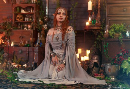 Forbidden Realm Archmage candles elf mage maiden redhead gen-the-hobbit genevieve genthehobbit fantasy renaissance 2