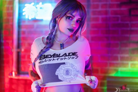 Forbidden Realm BladeBae boots knee-socks blade-runner edgy technicolor whimsical purple-hair gen-the-hobbit genevieve genthehobbit cyberpunk industrial 4