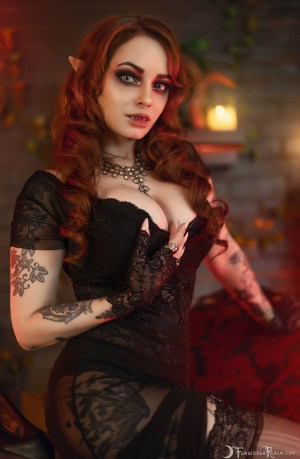 Forbidden Realm Blood Lust candles corset elf-ears heels stockings vampire redhead gen-the-hobbit genevieve genthehobbit 4