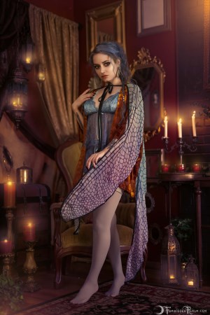 Forbidden Realm Carnival Row lingerie mythological-creature dreamy whimsical blue-hair gen-the-hobbit genevieve genthehobbit fantasy 3