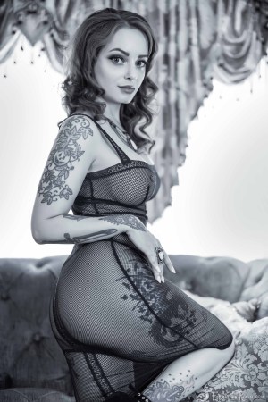 Forbidden Realm Classic fishnets black-and-white gen-the-hobbit genevieve genthehobbit boudoir feminine noir 2