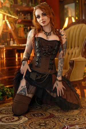 Forbidden Realm Clockwork Couture boots corset curio-cabinets goggles redhead gen-the-hobbit genevieve genthehobbit steampunk 1