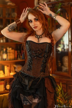 Forbidden Realm Clockwork Couture boots corset curio-cabinets goggles redhead gen-the-hobbit genevieve genthehobbit steampunk 2