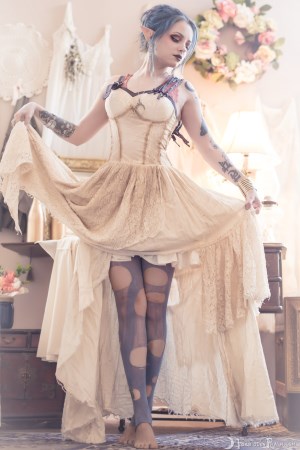 Forbidden Realm Couturier tattoo elf delicate dreamy pastel purple-hair gen-the-hobbit genevieve genthehobbit elven fantasy feminine shabbychic 1
