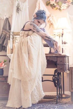 Forbidden Realm Couturier tattoo elf delicate dreamy pastel purple-hair gen-the-hobbit genevieve genthehobbit elven fantasy feminine shabbychic 3