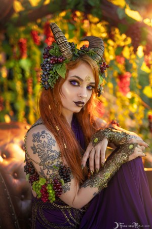 Forbidden Realm Dionysus horns goddess redhead forest nature outdoor gen-the-hobbit genevieve genthehobbit fantasy 2