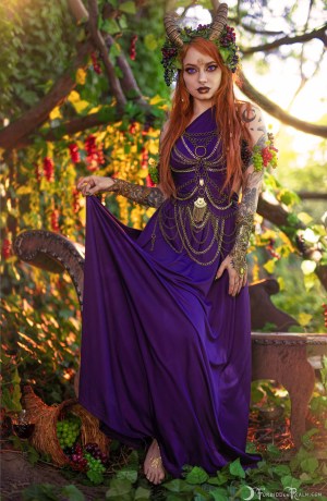 Forbidden Realm Dionysus horns goddess redhead forest nature outdoor gen-the-hobbit genevieve genthehobbit fantasy 3