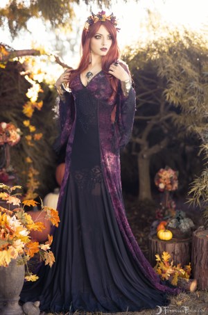 Forbidden Realm Equinox black-lace leaves lingerie autumn fall redhead nature outdoor gen-the-hobbit genevieve genthehobbit 1