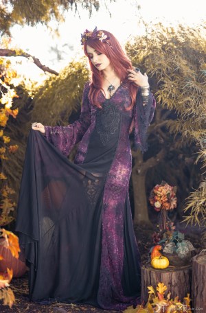 Forbidden Realm Equinox black-lace leaves lingerie autumn fall redhead nature outdoor gen-the-hobbit genevieve genthehobbit 2