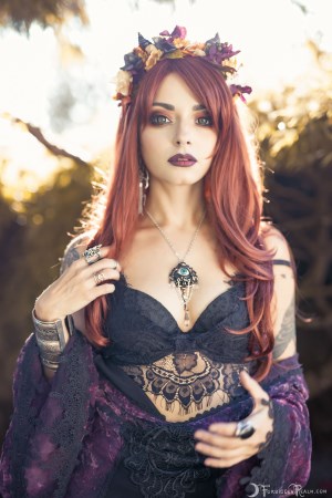 Forbidden Realm Equinox black-lace leaves lingerie autumn fall redhead nature outdoor gen-the-hobbit genevieve genthehobbit 3