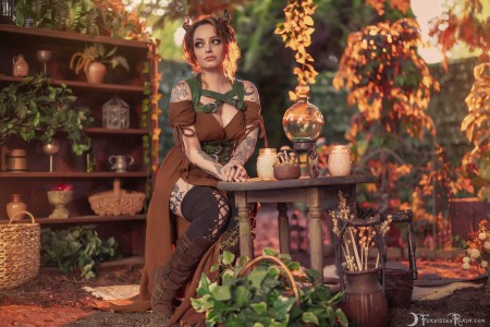 Forbidden Realm Fae's Hollow horns autumn redhead nature outdoor gen-the-hobbit genevieve genthehobbit fantasy 1
