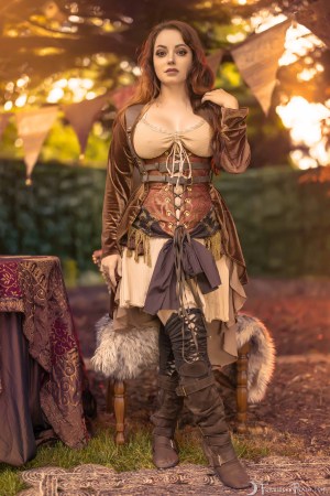 Forbidden Realm Faire Season corset maiden redhead outdoor gen-the-hobbit genevieve genthehobbit fantasy medieval renaissance 1
