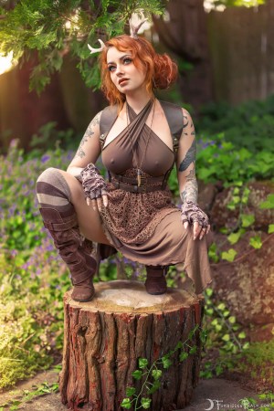 Forbidden Realm Fauna antlers boots leather redhead nature outdoor gen-the-hobbit genevieve genthehobbit stripes 1