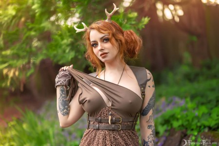 Forbidden Realm Fauna antlers boots leather redhead nature outdoor gen-the-hobbit genevieve genthehobbit stripes 4