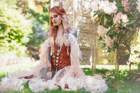 Forbidden Realm Fawn corset whimsical redhead nature outdoor gen-the-hobbit genevieve genthehobbit fantasy victorian 2