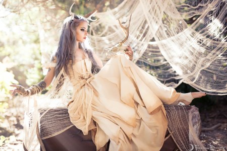 Forbidden Realm Forest Creature antlers mythological-creature purple-hair forest nature outdoor gen-the-hobbit genevieve genthehobbit ethereal fantasy 2
