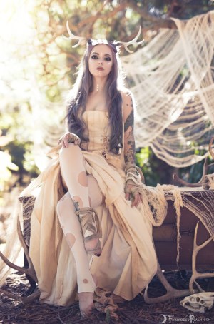 Forbidden Realm Forest Creature antlers mythological-creature purple-hair forest nature outdoor gen-the-hobbit genevieve genthehobbit ethereal fantasy 3