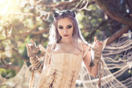 Forbidden Realm Forest Creature antlers mythological-creature purple-hair forest nature outdoor gen-the-hobbit genevieve genthehobbit ethereal fantasy 4