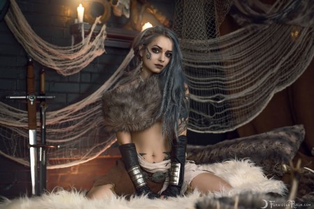 Forbidden Realm Forsworn dreadlocks tattoo viking warrior silver-hair gen-the-hobbit genevieve genthehobbit medieval skyrim tribal 1