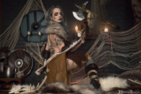 Forbidden Realm Forsworn dreadlocks tattoo viking warrior silver-hair gen-the-hobbit genevieve genthehobbit medieval skyrim tribal 2
