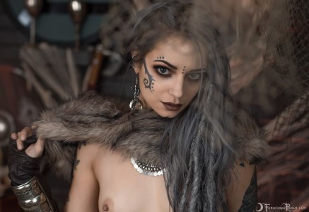 Forbidden Realm Forsworn dreadlocks tattoo viking warrior silver-hair gen-the-hobbit genevieve genthehobbit medieval skyrim tribal 4