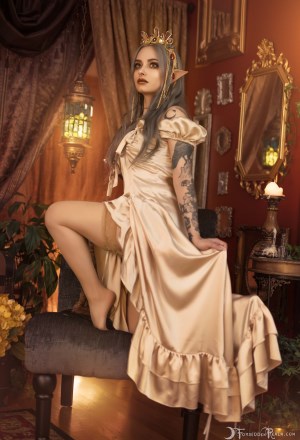 Forbidden Realm Glimmer candles elf-ears lingerie stockings elf dreamy blue-hair gen-the-hobbit genevieve genthehobbit ethereal feminine 1