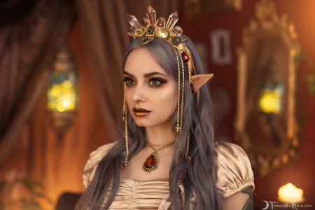 Forbidden Realm Glimmer candles elf-ears lingerie stockings elf dreamy blue-hair gen-the-hobbit genevieve genthehobbit ethereal feminine 2