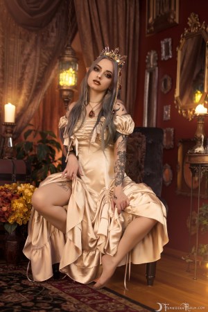 Forbidden Realm Glimmer candles elf-ears lingerie stockings elf dreamy blue-hair gen-the-hobbit genevieve genthehobbit ethereal feminine 3