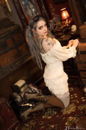 Forbidden Realm Heirloom corset curio-cabinets goggles leather gen-the-hobbit genevieve genthehobbit steampunk victorian vintage 3