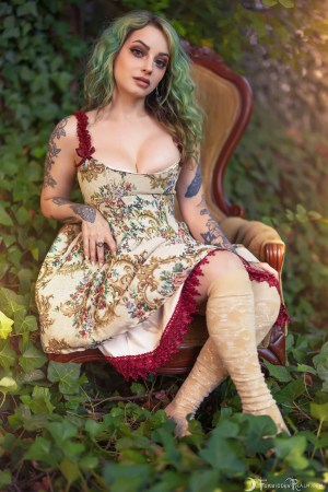 Forbidden Realm In Bloom green-hair nature outdoor gen-the-hobbit genevieve genthehobbit boudoir feminine 1
