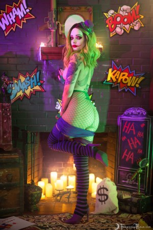 Forbidden Realm Jester Of Genocide knee-socks technicolor gen-the-hobbit genevieve genthehobbit cosplay horror stripes 5