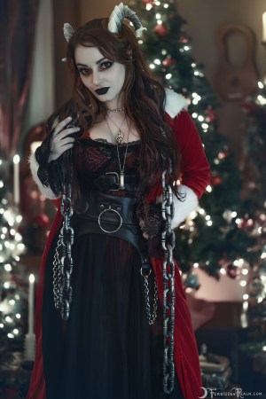 Forbidden Realm Krampus chains horns red-eyes krampus mythological-creature holiday whimsical redhead christmas gen-the-hobbit genevieve genthehobbit 1