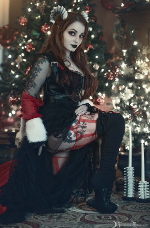 Forbidden Realm Krampus chains horns red-eyes krampus mythological-creature holiday whimsical redhead christmas gen-the-hobbit genevieve genthehobbit 2