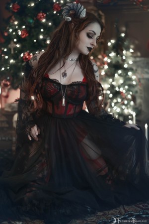 Forbidden Realm Krampus chains horns red-eyes krampus mythological-creature holiday whimsical redhead christmas gen-the-hobbit genevieve genthehobbit 4