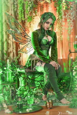 Forbidden Realm La Fee Verte absinthe corset knee-socks wings fairy mythological-creature whimsical green-hair gen-the-hobbit genevieve genthehobbit 1