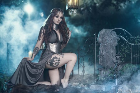Forbidden Realm Mistyhaven smoke maiden redhead outdoor gen-the-hobbit genevieve genthehobbit fantasy macabre 3
