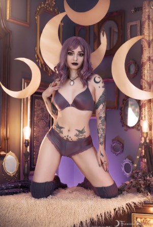 Forbidden Realm Moonstone lingerie pastel whimsical purple-hair gen-the-hobbit genevieve genthehobbit feminine occult 1