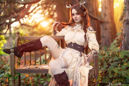 Forbidden Realm Mythic antlers shibari redhead nature outdoor gen-the-hobbit genevieve genthehobbit 2