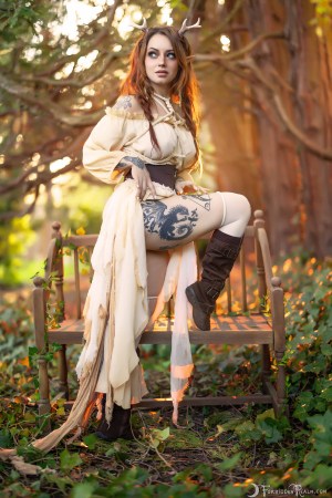 Forbidden Realm Mythic antlers shibari redhead nature outdoor gen-the-hobbit genevieve genthehobbit 3