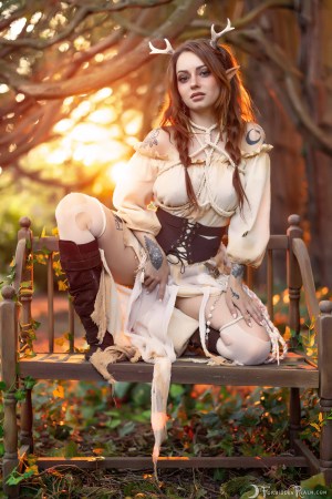 Forbidden Realm Mythic antlers shibari redhead nature outdoor gen-the-hobbit genevieve genthehobbit 4
