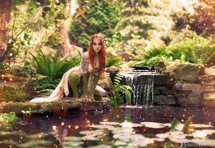 Forbidden Realm Naiad elf-ears face-paint mythological-creature dreamy whimsical redhead forest nature outdoor gen-the-hobbit genevieve genthehobbit 1