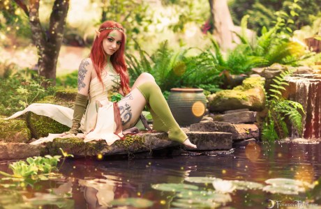Forbidden Realm Naiad elf-ears face-paint mythological-creature dreamy whimsical redhead forest nature outdoor gen-the-hobbit genevieve genthehobbit 2